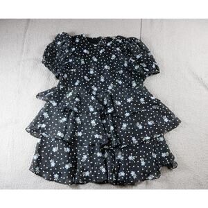New Sandy Liang Dress Womens XL Floral Print Short Sleeve Tiered Dress